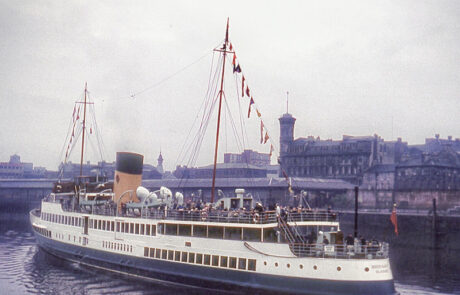 Heading downriver on a charter, 1967 (Richard Orr collection)