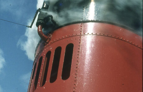 TS Queen Mary II letting off steam, 1976 (Richard Orr collection)
