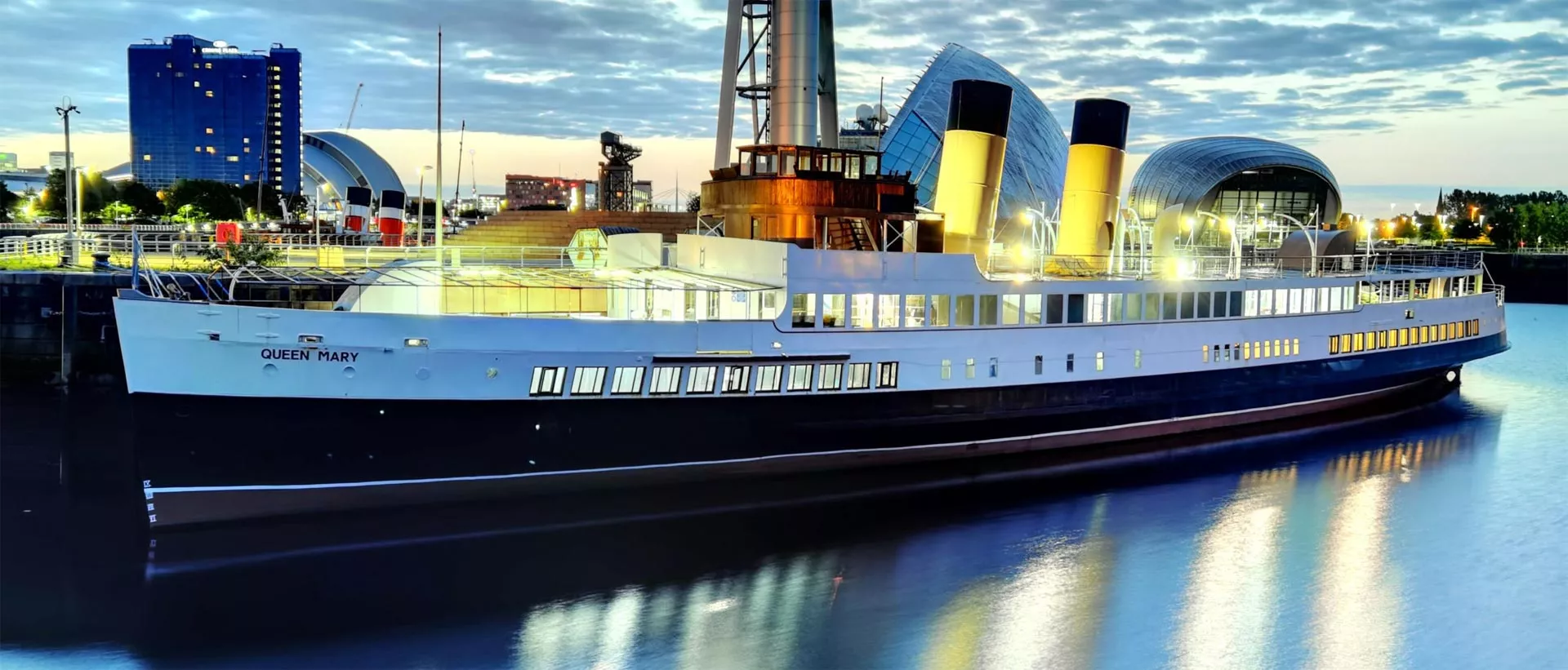 TS Queen Mary berthed at Glasgow Science Centre